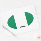 ナイジェリア国旗ユーロスタイルオーバルステッカー 楕円形シール (封筒)