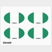 ナイジェリア国旗ユーロスタイルオーバルステッカー 楕円形シール (シート)