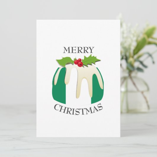 ナイジェリア国旗 |クリスマスプリン |フェスティバル シーズンカード (スタンド正面)