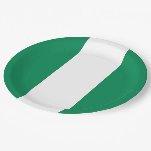 ナイジェリア国旗 ペーパープレート (アングル)