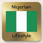 ナイジェリア国旗+文字コースター コースター (正面)