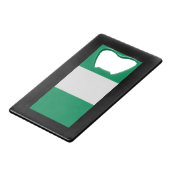 ナイジェリア国旗（西アフリカ） クレジットカード栓抜き (正面アングル)