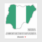 ナイジェリア国魅力的際愛国地図 シール (シート)