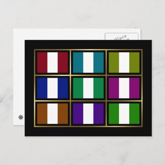 ナイジェリア多色旗はがき ポストカード (正面/裏面)