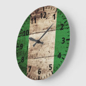 ナイジェリア旧木目に関する国旗 ラージ壁時計 (傾斜)