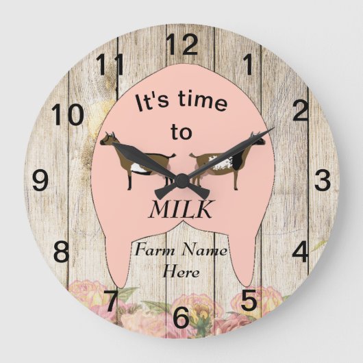 ナイジェリア矮性乳製品ヤギ農場ウダー ラージ壁時計 (正面)