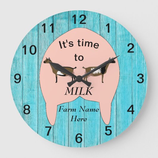 ナイジェリア矮性乳製品ヤギ農場ウダー ラージ壁時計 (正面)