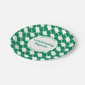 ナイジェリア祝独立国ナイジェリア国旗 ペーパープレート (アングル)