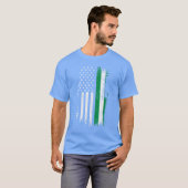 ナイジェリア系アメリカ人 アメリカ国旗 プライド ナイジェリア アメリカ家族 Tシャツ (正面フル)