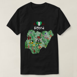 ナイジェリア遺産マップシャツ - ナイジェリアプライドTシャツ Tシャツ