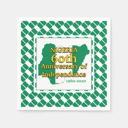 ナイジェリア60周年独立記念日 |ナイジェリア スタンダードカクテルナプキン (正面)