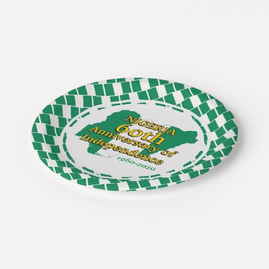 ナイジェリア60周年独立記念日 |ナイジェリア ペーパープレート (アングル)