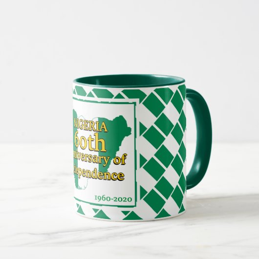 ナイジェリア60番目の独立 | ナイジェリア国旗の土産 マグカップ (正面右)
