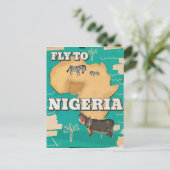 ナイジェリア・ヴィンテージ旅行のポスター ポストカード (スタンド正面)