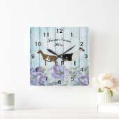 ナイジェリパーソナライズされたアナドワープアルパイン乳製品ヤギ農場 スクエア壁時計 (ホーム)