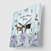 ナイジェリパーソナライズされたアナドワープアルパイン乳製品ヤギ農場 スクエア壁時計 (傾斜)