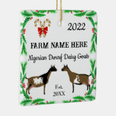 ナイジェリパーソナライズされたア矮乳乳製ヤギのクリスマス セラミックオーナメント (右)