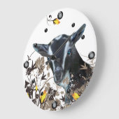 ナイジェリ絵画ア矮性山羊のフローラ壁時計 ラージ壁時計 (傾斜)