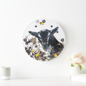 ナイジェリ絵画ア矮性山羊のフローラ壁時計 ラージ壁時計 (ホーム)