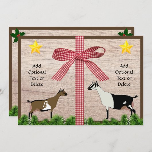 ナイジェ素朴リアとアルペンヤギのクリスマス挨拶 シーズンカード (正面/裏面)