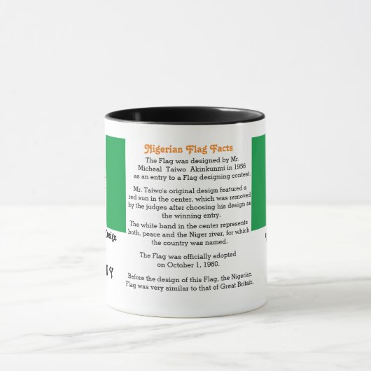ナイジパーソナライズされたェリア国旗 – ファクト マグカップ (中央)