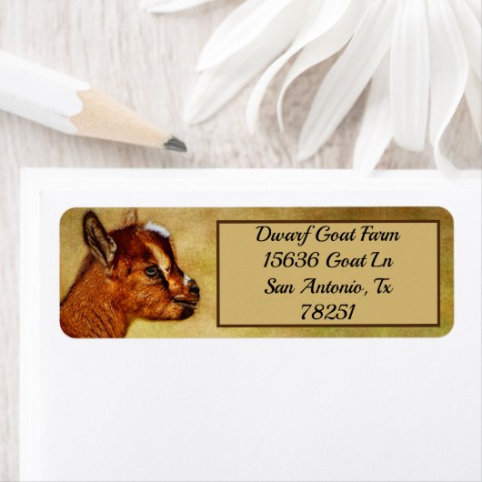 ナイジパーソナライズされたェリア矮乳乳製ヤギの子のアドレス ラベル (インサイチュ)