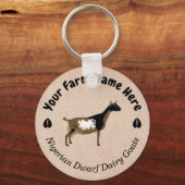 ナイジパーソナライズされたェリア矮乳乳製ヤギ キーホルダー (正面)