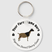 ナイジパーソナライズされたェリア矮乳乳製ヤギ キーホルダー (正面)