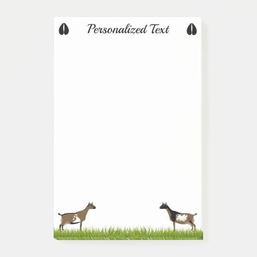ナイジパーソナライズされたェリア矮乳乳製ヤギ ポストイット (正面)