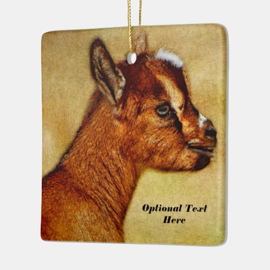 ナイジパーソナライズされたェリア矮乳乳製山羊 セラミックオーナメント (左)