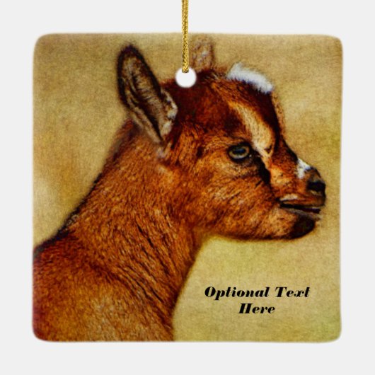 ナイジパーソナライズされたェリア矮乳乳製山羊 セラミックオーナメント (裏面)