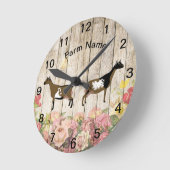 ナイジパーソナライズされたェリア矮乳酪農園 ラウンド壁時計 (傾斜)