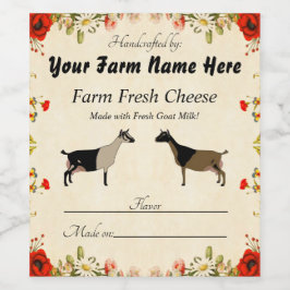 ナイジパーソナライズされたェリア矮性ヤギのチーズラベル ワインラベル