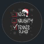 ナイスいけなテニスプレーヤーリストChristmas Santa Cl ラウンドシール<br><div class="desc">ニースいけなテニス選手リストのクリスマスサンタクロース</div>