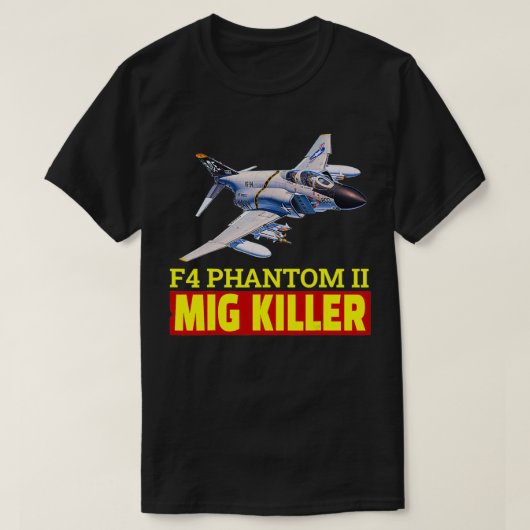 ナイスすごいF4ファントムII戦闘機ジェットThe素晴らし Mig Tシャツ (デザイン正面)