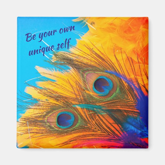 ナイスアクアブルーピーコエレガントックフェザーマグネット マグネット (正面)