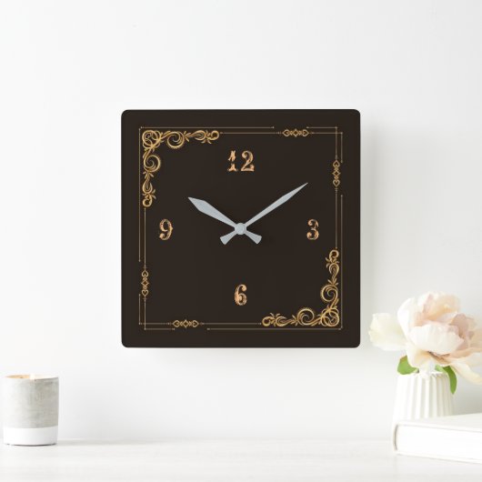 ナイスエレガントヴィンテージ スクエア壁時計 (ホーム)