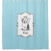 ナイスエンジェル旧英語シェプドッグ(グレー1) – かわいい シャワーカーテン (正面)