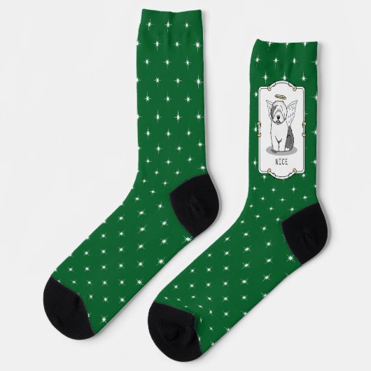 ナイスエンジェル旧英語シェプドッグ(グレー1) – かわいい ソックス (左)