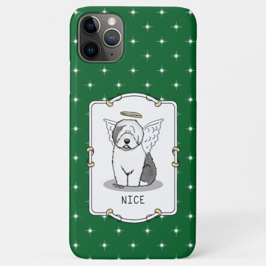 ナイスエンジェル旧英語シェプドッグ(グレー1) – かわいい Case-Mate iPhoneケース (裏面)