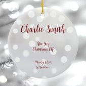 ナイスガイクリスマス小妖精や小人セラミックオーナメント セラミックオーナメント