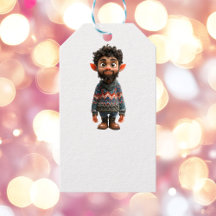 ナイスガイクリスマス小妖精や小人ホワイトギフトラベル