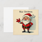 ナイスクリスマスカード – オーバーイットホリデーサンタ シーズンカード (正面/裏面)