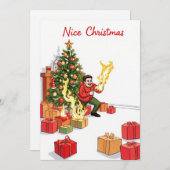 ナイスクリスマスカード – 炎のおもしろい シーズンカード (正面/裏面)