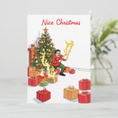 ナイスクリスマスカード – 炎のおもしろい シーズンカード (スタンド正面)