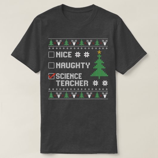ナイスサイエンスいけな先生醜いクリスマス汗 Tシャツ (デザイン正面)