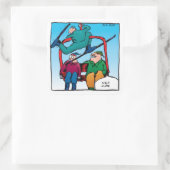 ナイスジャンプ漫画のスキーアステッカー スクエアシール (バッグ)