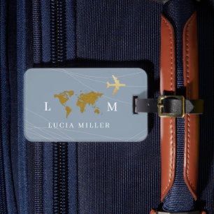 ナイスダスティブルー旅行荷物タグ名 ラゲッジタグ