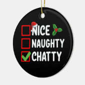 ナイスチャティいけなークリスマスリストファミリーホリデー セラミックオーナメント (左)