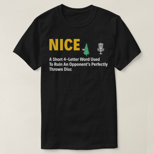 ナイスディスクゴルフおもしろい定義ディスクゴルファー Tシャツ (デザイン正面)